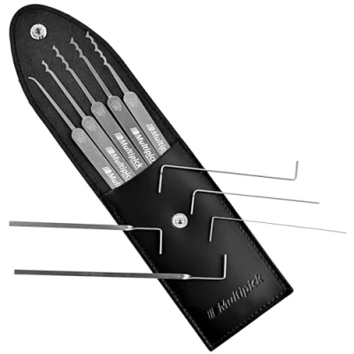 Image of Multipick Lock Picking Set 10 Pieces [0.6 mm] Lockpick Tools Professional Black &amp; Off white Pick Kit German Precision Stainless Steel For European Cylinder Locks