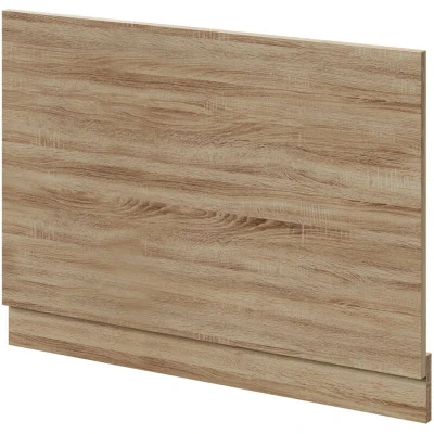 Image of Napoli Bordalino Oak MDF 750mm End Bath Panel with Plinth