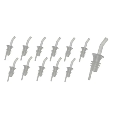 Image of Shot Pourer Free Flow Whiskey Gate Spirit Clear No Collar Design Pack of 12 Perfect for Smooth and Precise Pouring