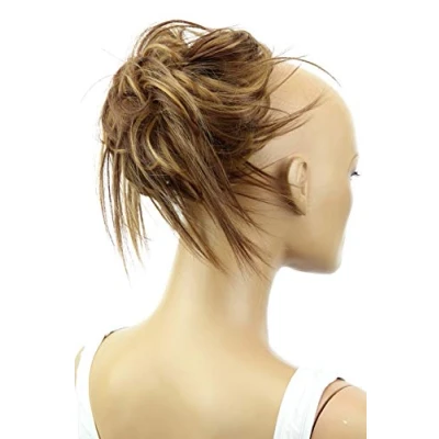 Image of CAISHA XXL Jumbo Hairpiece Scrunchy Updo Bridal Hairstyle Messy Hair Tie Brown Blonde Mix G23F