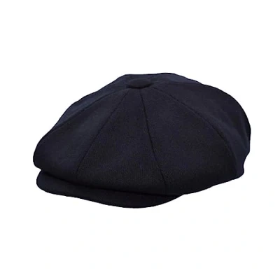 Image of WALKER AND HAWKES Men&#039;s Melton Wool Waterproof 8 Panel Bridgemoor Baker Boy Cap Navy Medium (58cm)