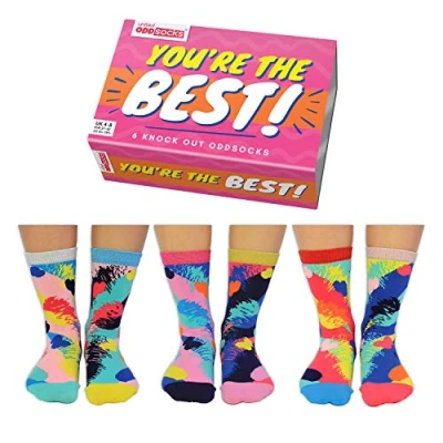 Image of United Oddsocks You&#039;re The Best Ladies Box of 6 UK 4 8 EUR 37 42 US 6.5 10.5