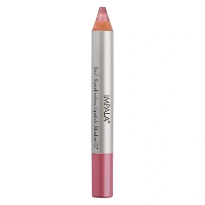 Image of IMPALA 3 in 1 Jumbo Pencil, Color 07 Pink Eyeshadow, Lipstick, and Blush Perfect Blending Soft Long Lasting Texture Intense Colors Easy to Apply