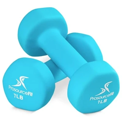 Image of ProsourceFit Neoprene Dumbbell Coated for Non Slip Grip, 7 lb