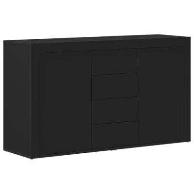 Image of vidaXL Sideboard Black Engineered wood 120 x 36 69 cm Storage Buffet