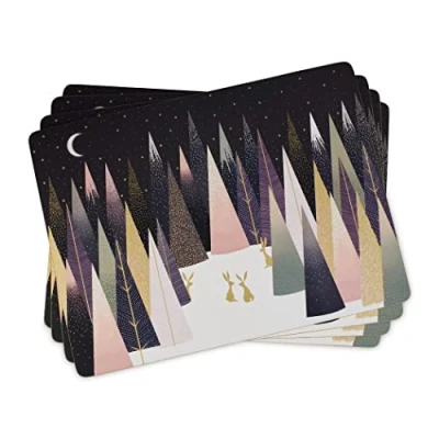 Image of Sara Miller Frosted Pines Collection Set of 4 Large Placemats