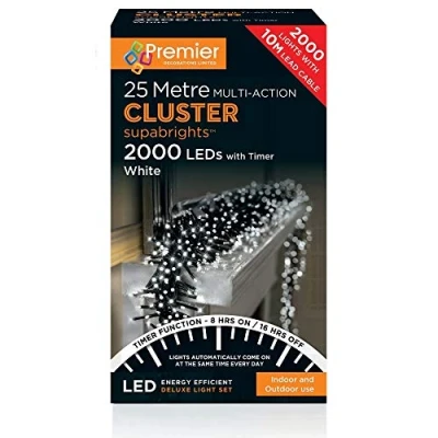 Image of Premier Decorations 2000 LED Cluster Lights White