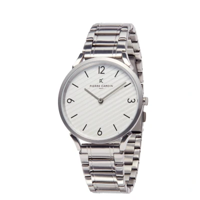 Image of Pierre Cardin Pigalle Stripes Mens Silver Watch CPI.2020 Stainless Steel One Size