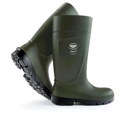 Image of Feather Light Safety Boots for Men and Women, Without Steel Toecap, Non Slip Sole, Agricultural Work Boots, impervious to Water, mud or detergents, Insulating Down 20 Degrees, Green, UK 10.5