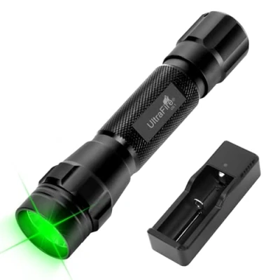 Image of ULTRAFIRE Green LED Torch 520 530nm Hunting Light, with Battery and Charger, 656 Feet Light for Hog Predator Night Observation, CG1