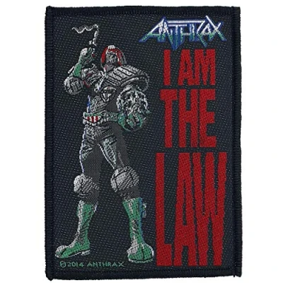 Image of Anthrax I Am The Law Unisex Patch Multicoloured 100% Polyester Band Merch, Bands, Black, One Size