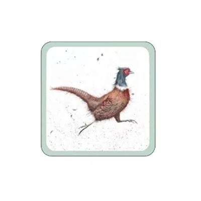 Image of Wrendale Designs Individual Cork Backed Coaster Pheasant
