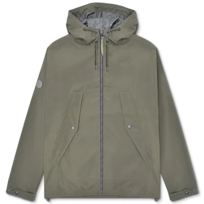 Image of Lambretta Mens Riley Full Zip Retro Mod Windbreaker Jacket Khaki 3XL