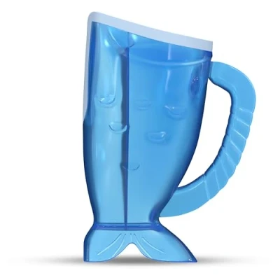 Image of S.C. Products Fish Shampoo Kids Rinse Cup Tear Free Baby Rinser and Bath Pail for Durable, BPA Free, Safe, Ergonomic Design Hassle Bathing Blue