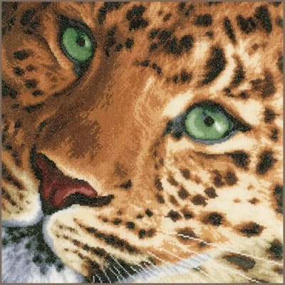 Image of Lanarte Counted Cross Stitch KIT Leopard (AIDA)