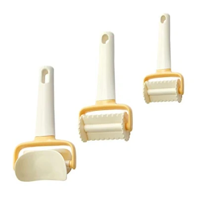 Image of JUHONNZ Pastry Roller Cutter,3 Pcs Rolling Crimped Circle Lattice Square Cutters for Baking, Scones, Cookie Dough Maker and Halloween DIY Cake Biscuit