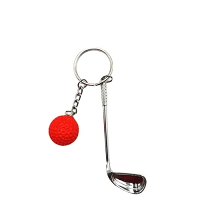 Image of YEHJDSMD Mini Golf Club Ball Keychain Metal Car Phone Holder Bag Pendant Key Chain Keyring Sports Split Ring for Sport Lovers Fans Gift Keychains