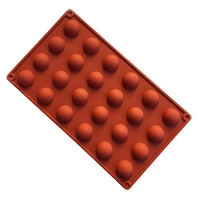 Image of Silicone Mould Hemisphere,MKNZOME 24 Cavity Semicircle Dome Silicon Bakeware Cake Baking Mold Tray for Soap Jelly Pudding Candy Chocolate Ice Cream Bombes