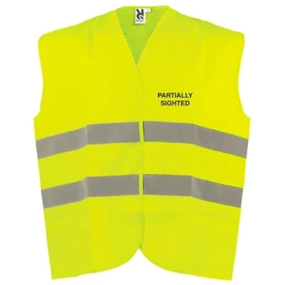 Image of V Safety Partially Sighted Hi Vis Vest XL/2XL Yellow