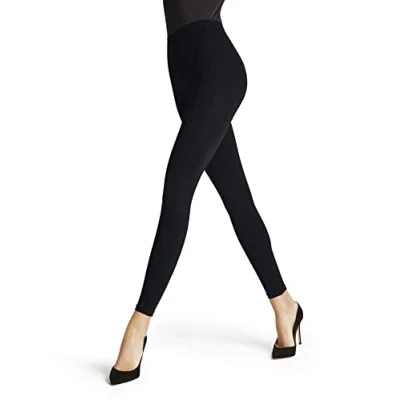 Image of FALKE Women&#039;s Seamless Shaping W LE Opaque Plain 1 Pair Leggings, Black (Black 3009), XS 34 36