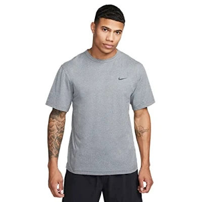 Image of Nike Performance Hyverse Sports Tshirt, Men&#039;s, Size: Medium, Obsidian heather/black