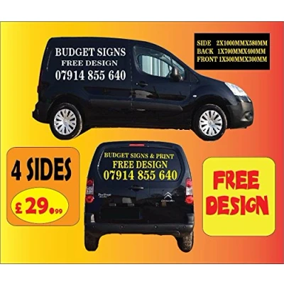 Image of SMALL CUSTOM VAN VEHICLE GRAPHICS SIGN WRITING KIT DECALS LETTERING STICKERS