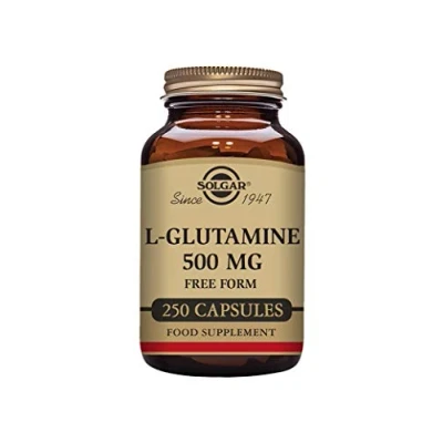 Image of Solgar L Glutamine 500 mg Vegetable Capsules Pack of 250 Fuel For Muscles Supports An Active Healthy Lifestyle Vegan and Gluten Free