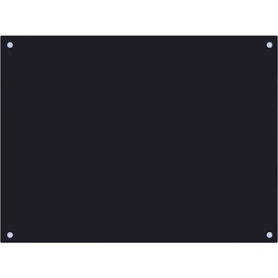 Image of vidaXL Kitchen Backsplash Heat Resistant Scratch Decor Wall Panel System Tile Splash Guard Black 80x60cm Tempered Glass