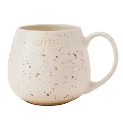 Image of Speckled Cream Stoneware Rustic Texture Ceramic Coffee Mug 400ml