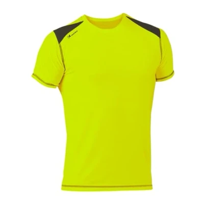 Image of Asioka 182/17 Unisex Adult M/Short Combined Technical T Shirt, Fluorescent Green/Charcoal