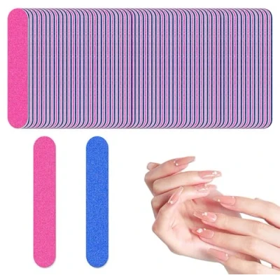 Image of 100 Pcs Disposable Nail Files 180/240,8.5cm Professional File,Grit Buffering File, Double Sided Emery Board Tools, for Home and Salon Grooming Styling