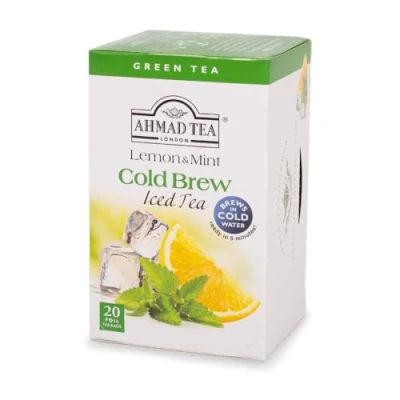 Image of Ahmad Tea Lemon &amp; Mint Cold Brew Green 20 Teabag Sachets