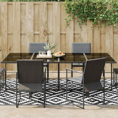 Image of vidaXL Outdoor Carpet UV Resistant Polypropylene Rug, White/Black 190x290 cm, Reversible, Easy Clean for Patios, Decks, Gardens