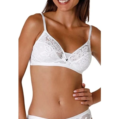 Image of LOVABLE Women&#039;s Anniversary Lace Bra, White, UK 4