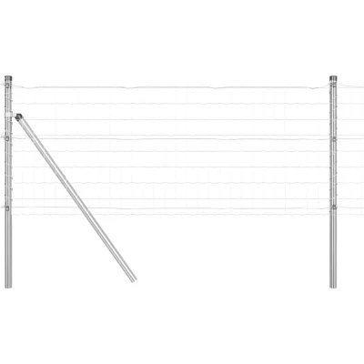 Image of vidaXL Euro Fence with 13 Posts 0.8x25 m Galvanised Steel