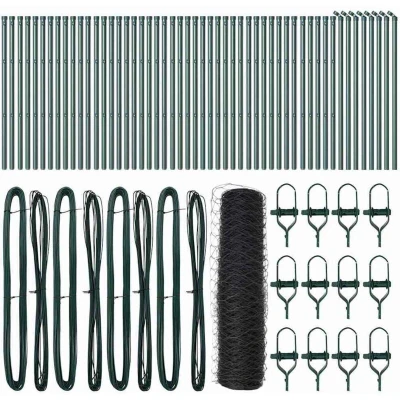 Image of vidaXL Hexagon Fence Grey 0.6x100 m Steel