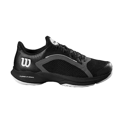 Image of Wilson Men&#039;s Hurakn 2.0 Padel Sneakers, Black/White/Ebony, 11 UK