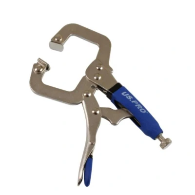 Image of US Pro 150mm Locking C Clamp with Swivel Contact Pads Mole Vice Grip 1607