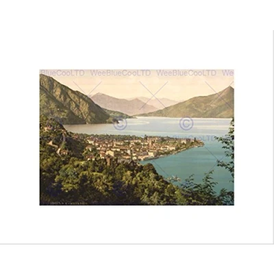 Image of Wee Blue Coo TRAVEL MENAGGIO LANDSCAPE LAKE COMO ITALY BLACK FRAMED ART PRINT B12X7865