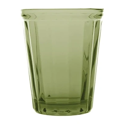 Image of Olympia Cabot Panelled Glass Tumbler Green 260ml (Pack of 6)