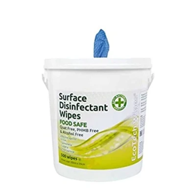 Image of EcoTech EBSD500QF Surface Disinfectant Wipe, Food Safe Blue Diamond (Pack of 500)