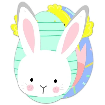 Image of Quickdraw Happy Easter Bunting 2m Banner Hanging Garland Egg Hunt Room Garden Decoration with Eggs Chicks &amp; Bunnies