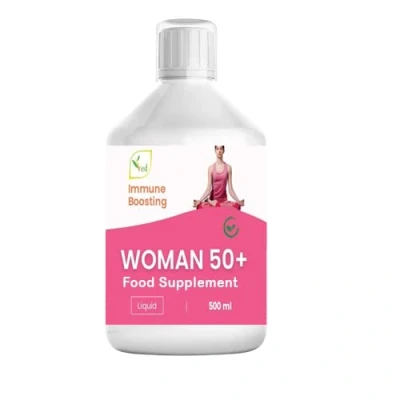 Image of Ved Woman 50 Plus Liquid Multivitamin Supplement for Women, 500 ml Immune Boosting Contains, 149 Vitamins &amp; Minerals, Vitamin C, D, B12 Women Health, 33 Days Supply.