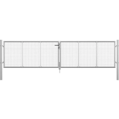 Image of vidaXL Garden Gate Galvanised Steel 415x125 cm Silver