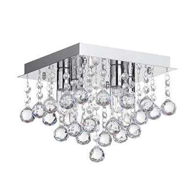 Image of LITECRAFT Orlando Ceiling Light Flush Bathroom IP44 Fitting (Chrome, 4 Light)