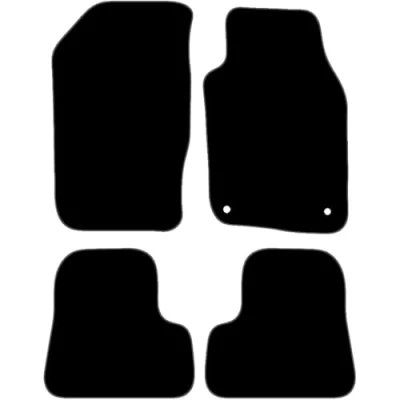 Image of Carsio Carpet Car Mats For Peugeot 206 1998 2007 2 clips Tailored Fit Floor Mat Set Complete Accessory Black Custom Fitted All Weather, Anti Slip Backing &amp; Grey Trim