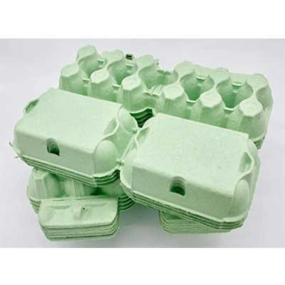 Image of HAPPY CHICKENS NEW 1/2 DOZEN &#039;FLAT TOP&#039; EGG BOXES IN GREEN 50/100/150 (50)