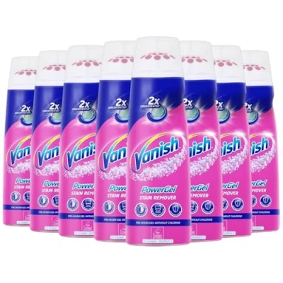Image of VANISH Fabric Stain Remover Prewash Power Gel 200 ml, Multipack of 8