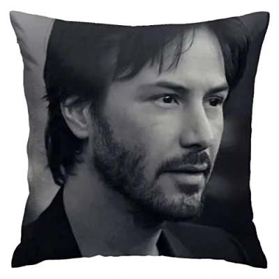 Image of Keanu Reeves Pillow Covers Double Sided Plush Cases Dorm Decor for Bedroom Living Room 45cmx45cm