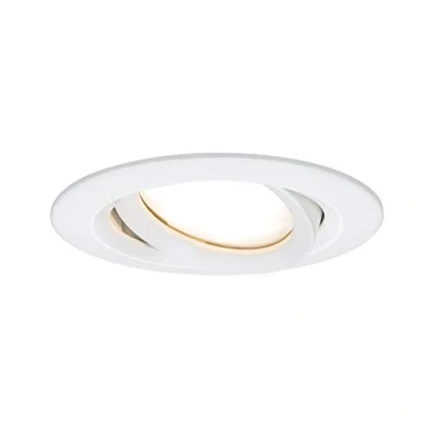 Image of Paulmann 93681 Nova Plus LED recessed luminaire round swivelling 1x6.8W IP65 dimmable spotlight white matt spot aluminium lamp 2700K